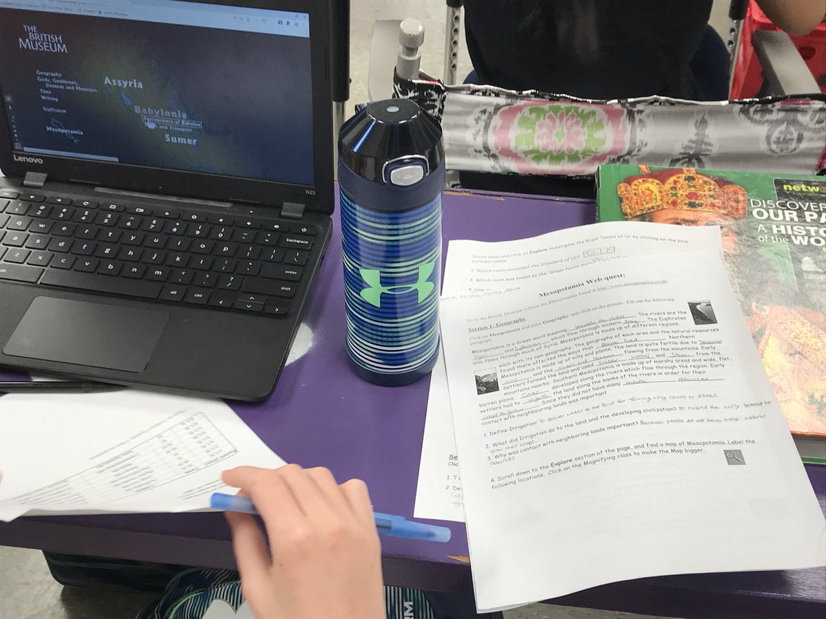 PrinJeffDuncan's tweet photo. Lots of activities going on this morning in 6th Grade @RCEMiddle. Web quests on Mesopotamia, one-on-one Teacher time, and Kahoot just to name a few. Just another day at RCE! #RCEmindset #RCEinstruction #TeamRCE https://t.co/WVkne9t6kV