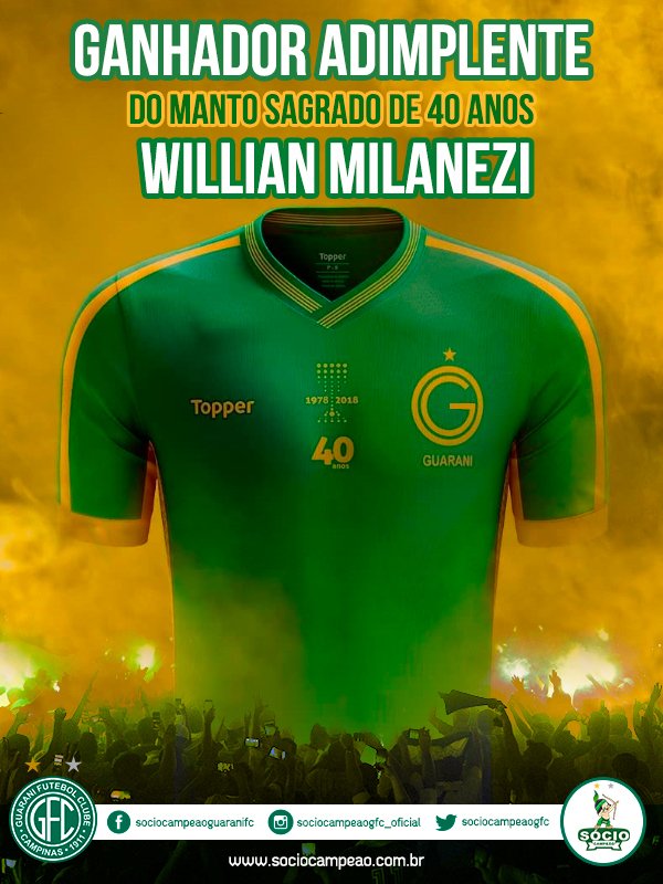 sociocampeaogfc's tweet photo. Parabéns ao Ganhador do Manto Sagrado comemotarivo dos 40 anos do Título de 1978.
Seja você também Sócio Campeão e além de inumeros benefícios concorre a Camisas Oficiais, Prêmios e muitas vantagens.
.
.
#contemplado #sorteio #sociocampeao #guaranifc #bugre #40anos #gfc https://t.co/YuCm114zCD