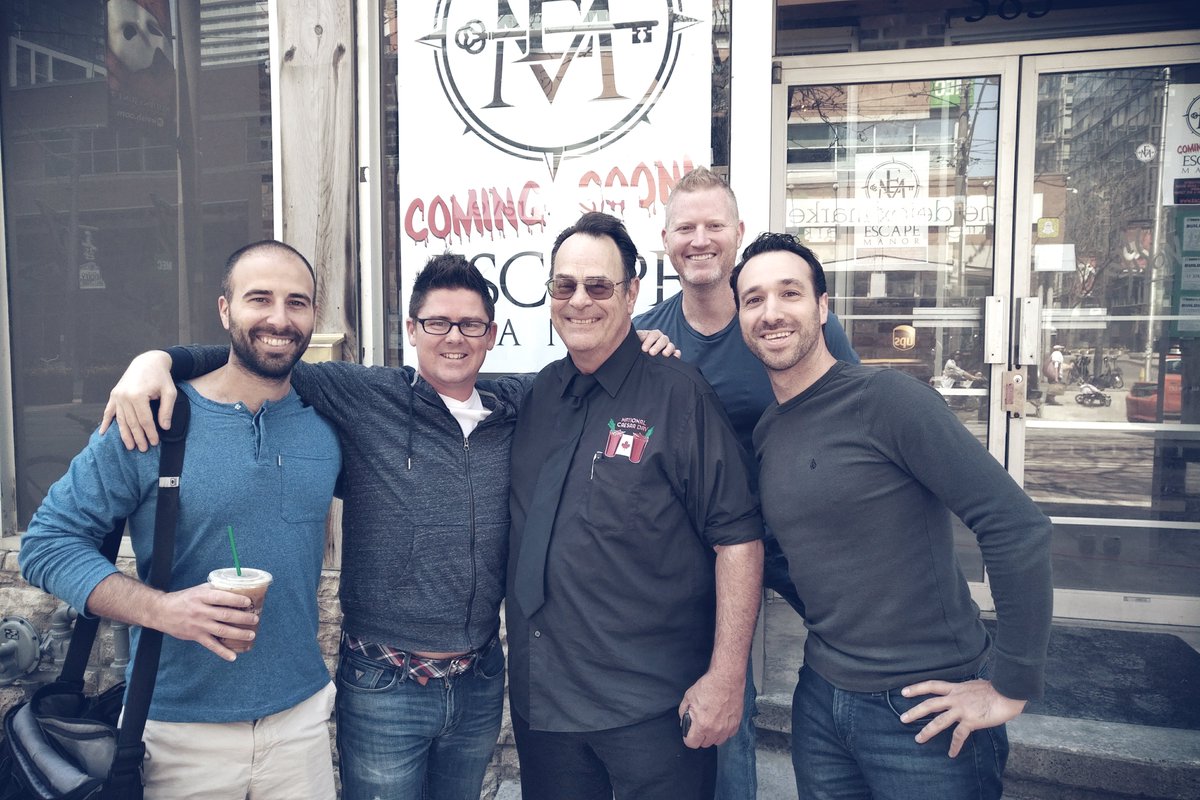 You never know who'll be stopping by <a href="/EscapeManorTO/">Escape Manor Toronto</a>, King West's newest immersive entertainment lounge. With <a href="/dan_aykroyd/">Dan Aykroyd</a> #Toronto #EscapeRoom #AxeThrow #Lounge