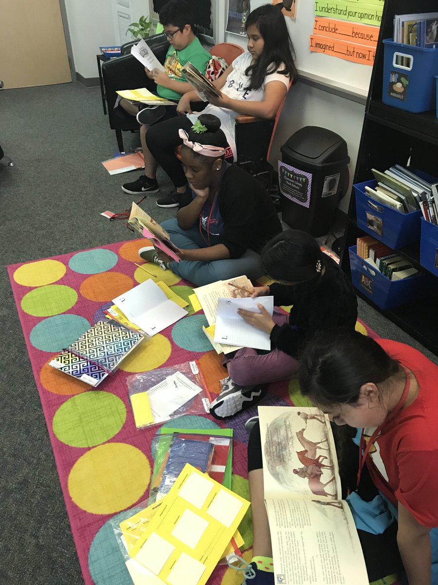 Reading Workshop looks like Ss engaged in their book club books and jotting notes for their Sticky Note Discussion Map! #tcrwp #WEinKaty #KatyISDELA #katyisd
