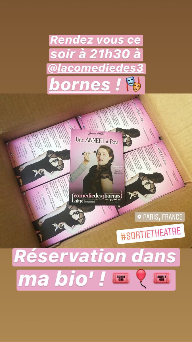 AnneetJessica's tweet photo. N'hésitez pas à réserver votre place pour venir me voir ce soir à 21h30 ! 🎭

https://t.co/NE3ajQ29rk https://t.co/NDIRFfIhu4