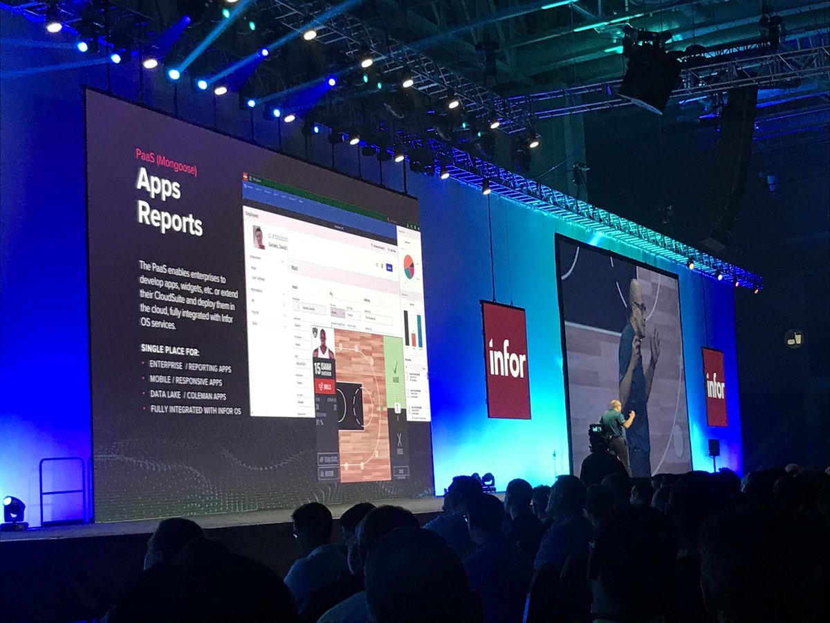 davidheffler's tweet image. Mongoose on main stage!  No code/ Low code/ Full code in the cloud #Inforum2018 #inforOS #inforMongoose