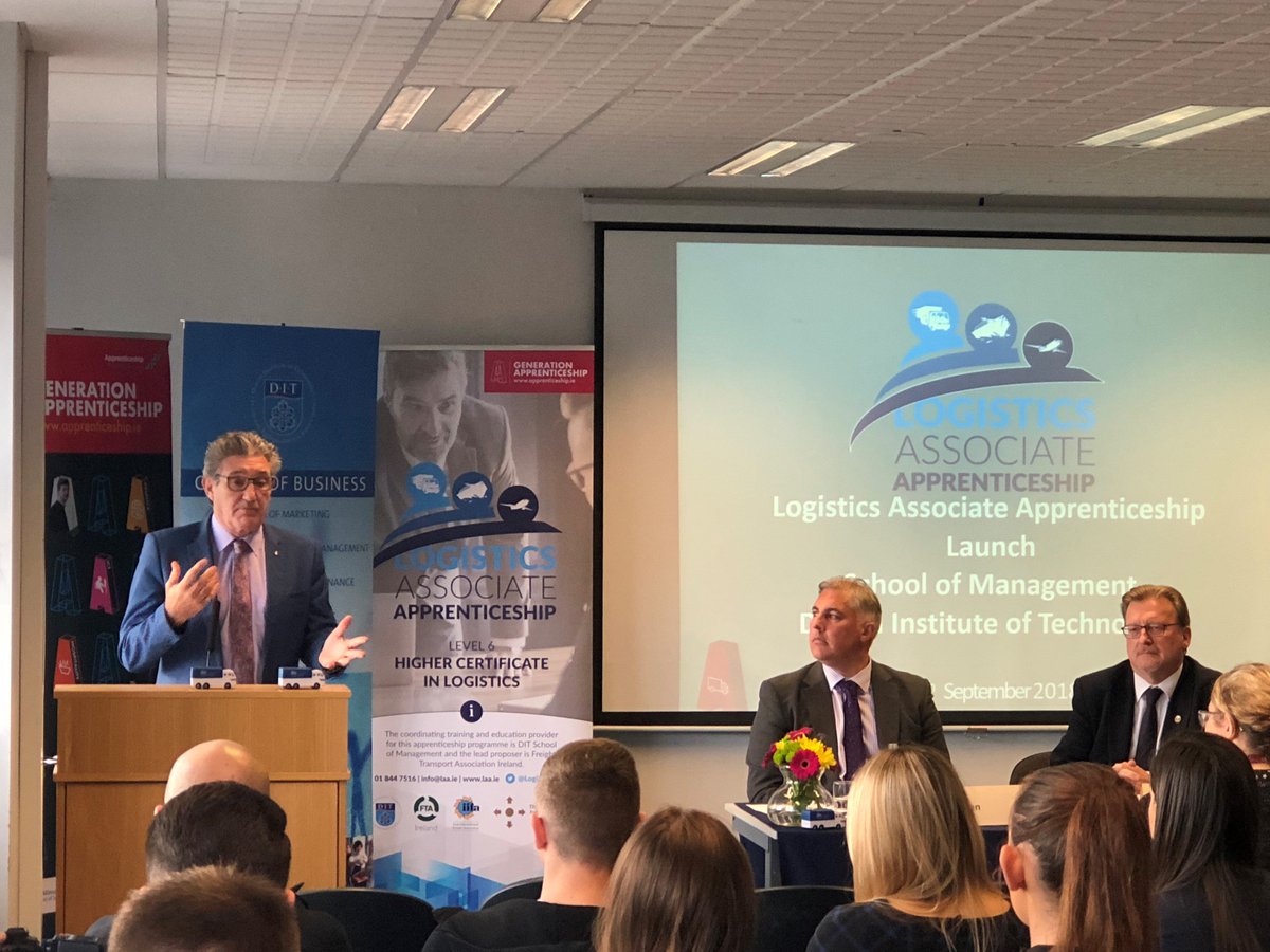 LogisticsAssoc1's tweet photo. Fantastic Morning in @ditofficial for the launch of #logisticsassociate #apprenticeship with Minister @JohnHalligan thanks to @hea_irl & @SOLASFET for support. best of luck to the new apprentices & their employers @KNLogistics @DHLExpressIre @Eucon01 @PRLRecruitment @bwg_foods https://t.co/jngSSqCOiu