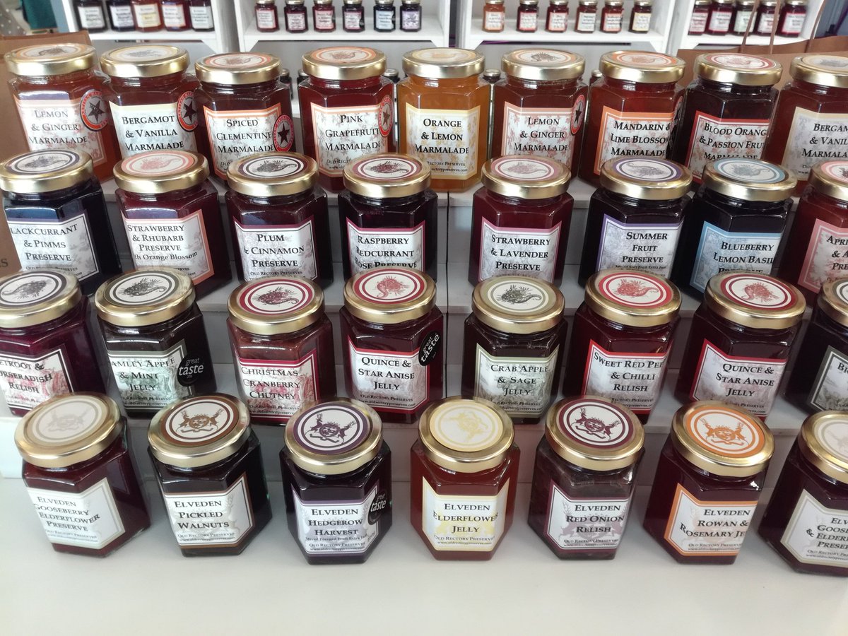 HuwSayer's tweet photo. #LF18 - lovely display of #Norfolk preserves from Old Rectory Preserves in Carleton Rode at @LocalFlavours18 https://t.co/winstf1ilI