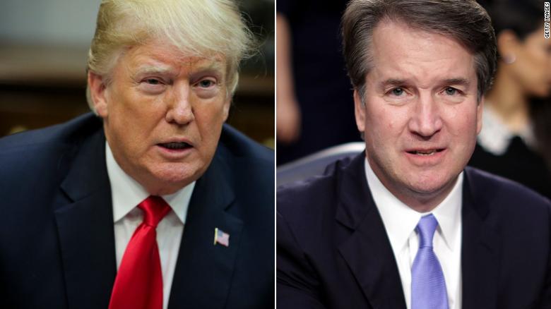 CNN's tweet photo. President Trump says he would have pushed Brett Kavanaugh's Supreme Court nomination through the Senate two weeks ago if he were responsible for the proceedings https://t.co/Q3NaU6oV6w https://t.co/uCZNL6jwyU