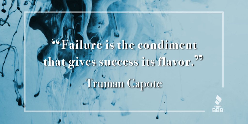 tulsabbb's tweet photo. Failure isn't just a part of the journey to #success, often it's an important step. By sticking to #BBB #StandardsForTrust businesses can better prepare themselves to overcome obstacles that come their way: https://t.co/MflVgiKjlk. #WednesdayWisdom https://t.co/sMJ9yqZvY0