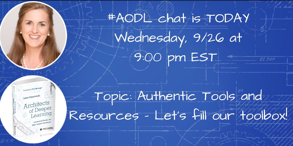 Join me TONIGHT for the next #AODL chat at 9pm EST.  Topic:  Authentic tools and resources!  Let’s share ways to make learning relevant!  #leadered #leadandlearn #satchat #kidsdeserveit #leadupteach