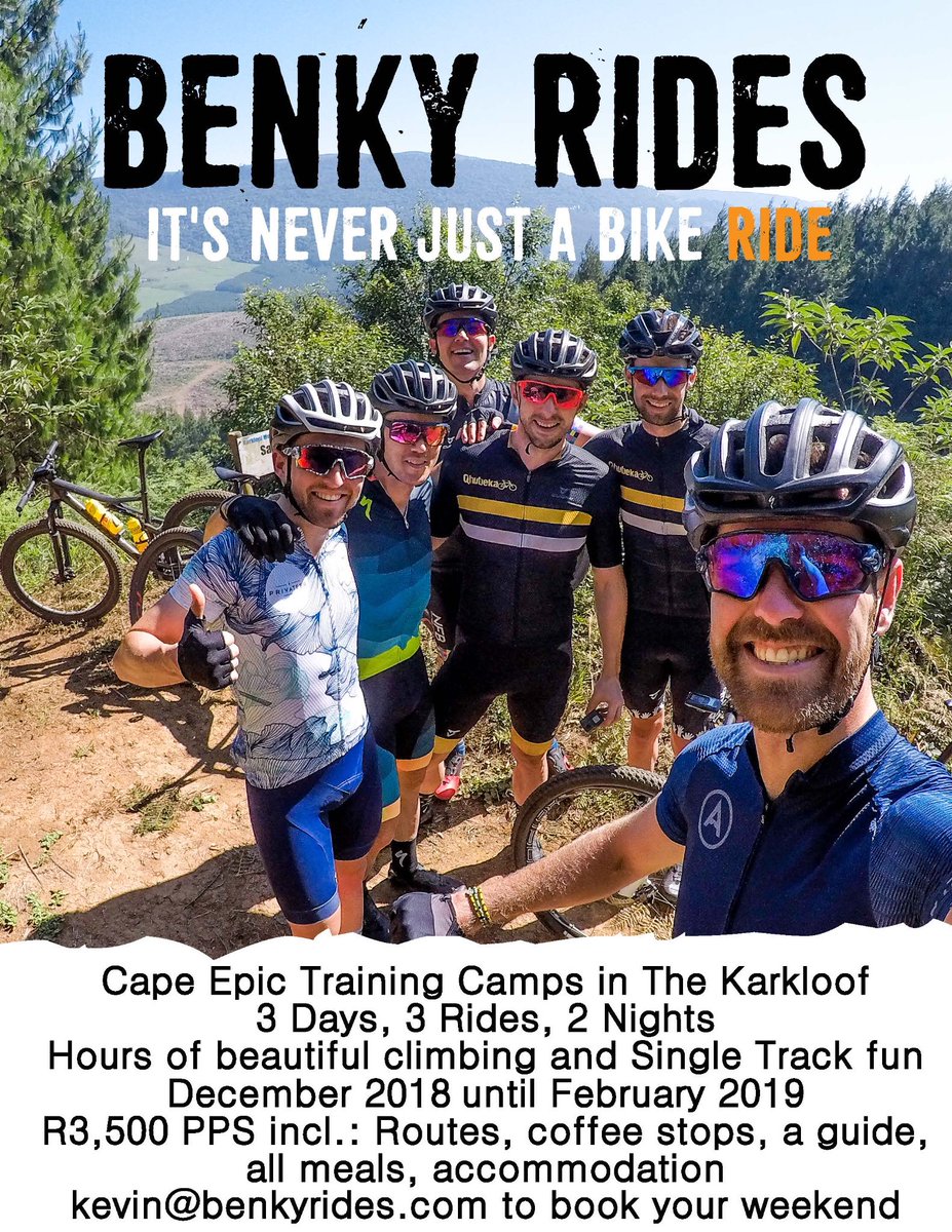 KevBenky's tweet photo. Cape Epic is hard but getting ready for it should be fun, and that is where @benkyrides comes in.

Join us for a weekend of fun single track, beautiful climbs and loads of fun. 

Email kevin@benkyrides.com to book your spot https://t.co/T8avWfLzSm