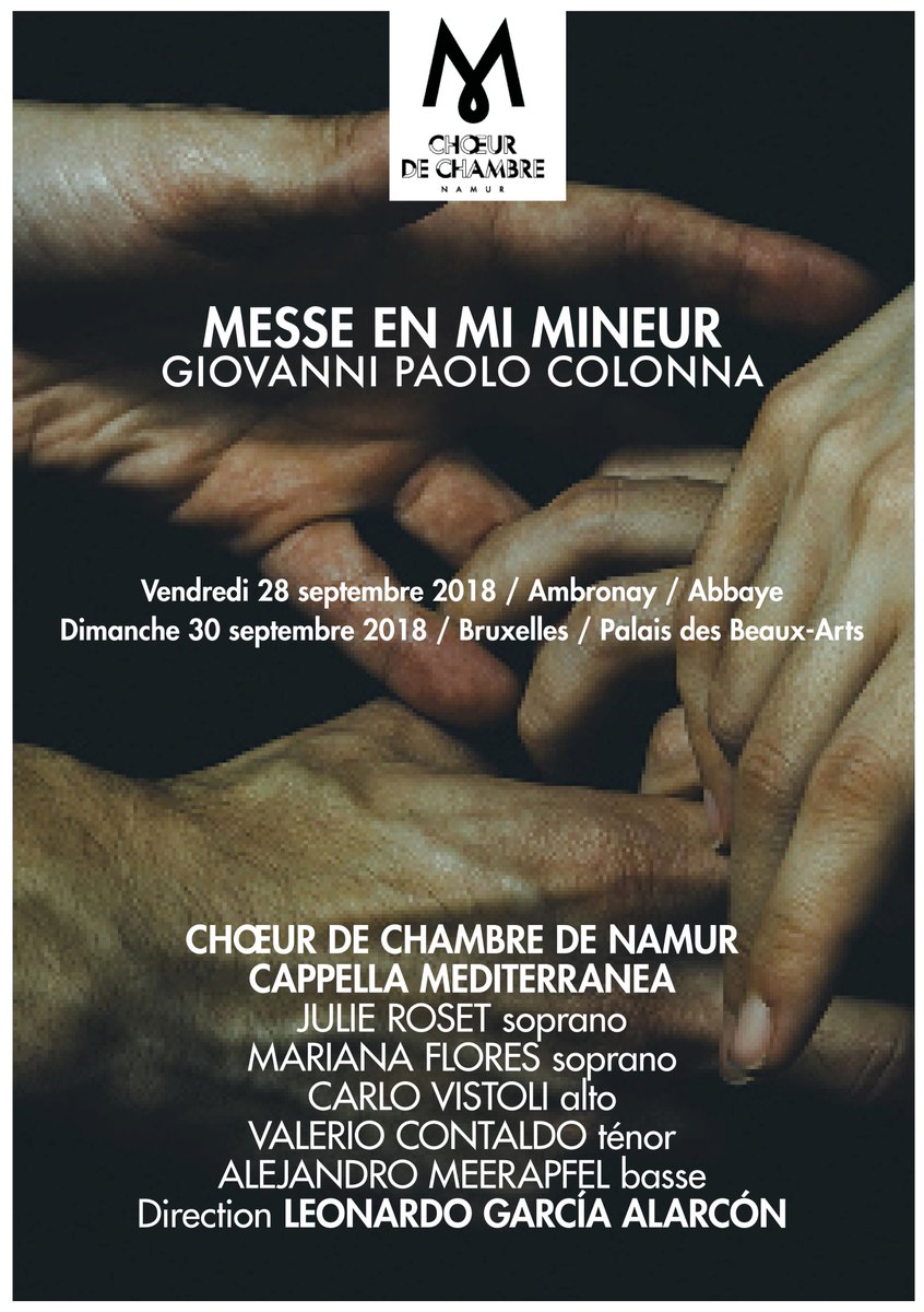 C'est ce dimanche 30 septembre! Ne manquez pas cette occasion unique d'écouter le Chœur de Chambre de Namur &amp; Cappella Mediterranea dans une de leurs rares prestations en Belgique! bit.ly/2NHNTtd  @bozarbrussels