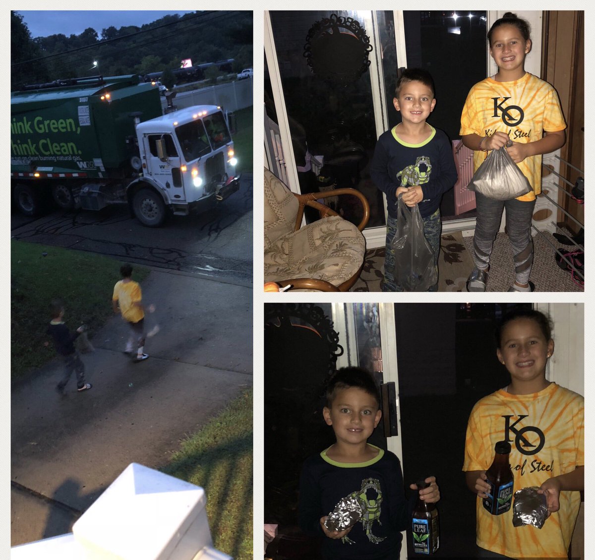 KOGoldenEagles's tweet photo. Our first #BeaGoodNeighbor submission of the week and it's awesome!
At 6:30 am EVERY Wednesday, Aiken 3rd grader Amina & 1st grader Abraham deliver a hot bagel sandwich and a drink to their garbage men! We're #koproud of the #kokind neighbors that you two are! #bethekindkid https://t.co/3OAqIoLejk