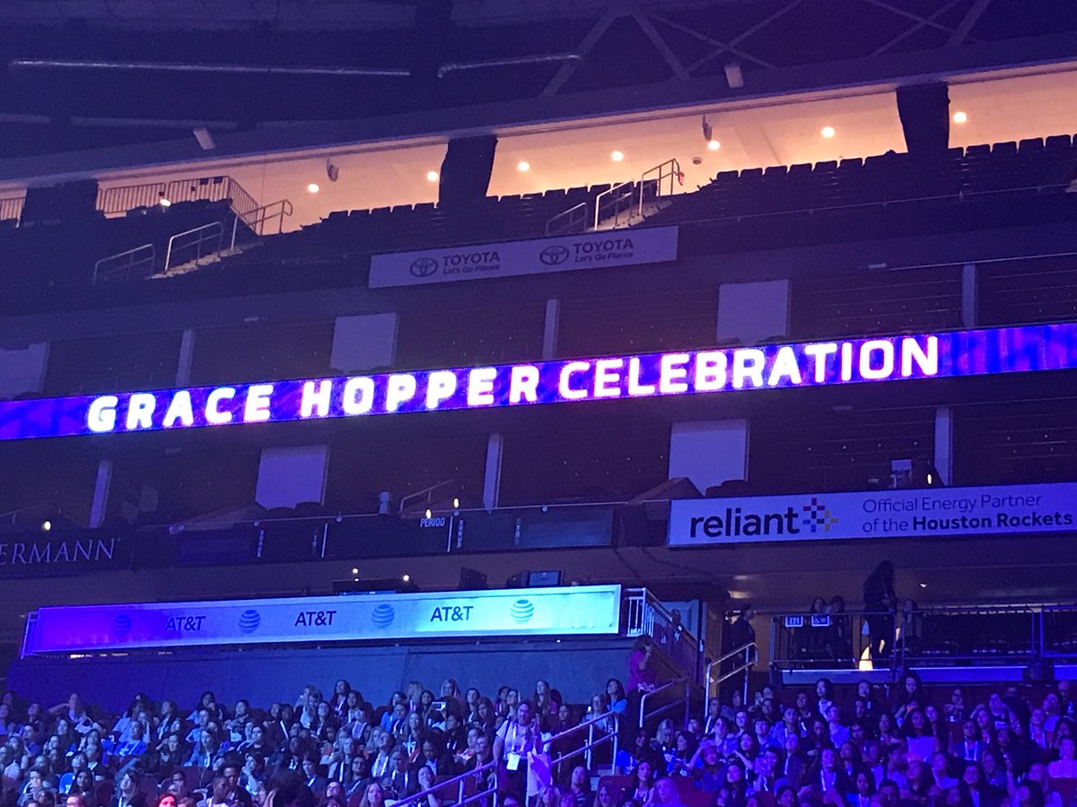 DianaBersohn's tweet photo. Getting excited for the opening session at Grace Hopper! #GHC2018, #AccentureStrategy https://t.co/udbCUaWzfJ