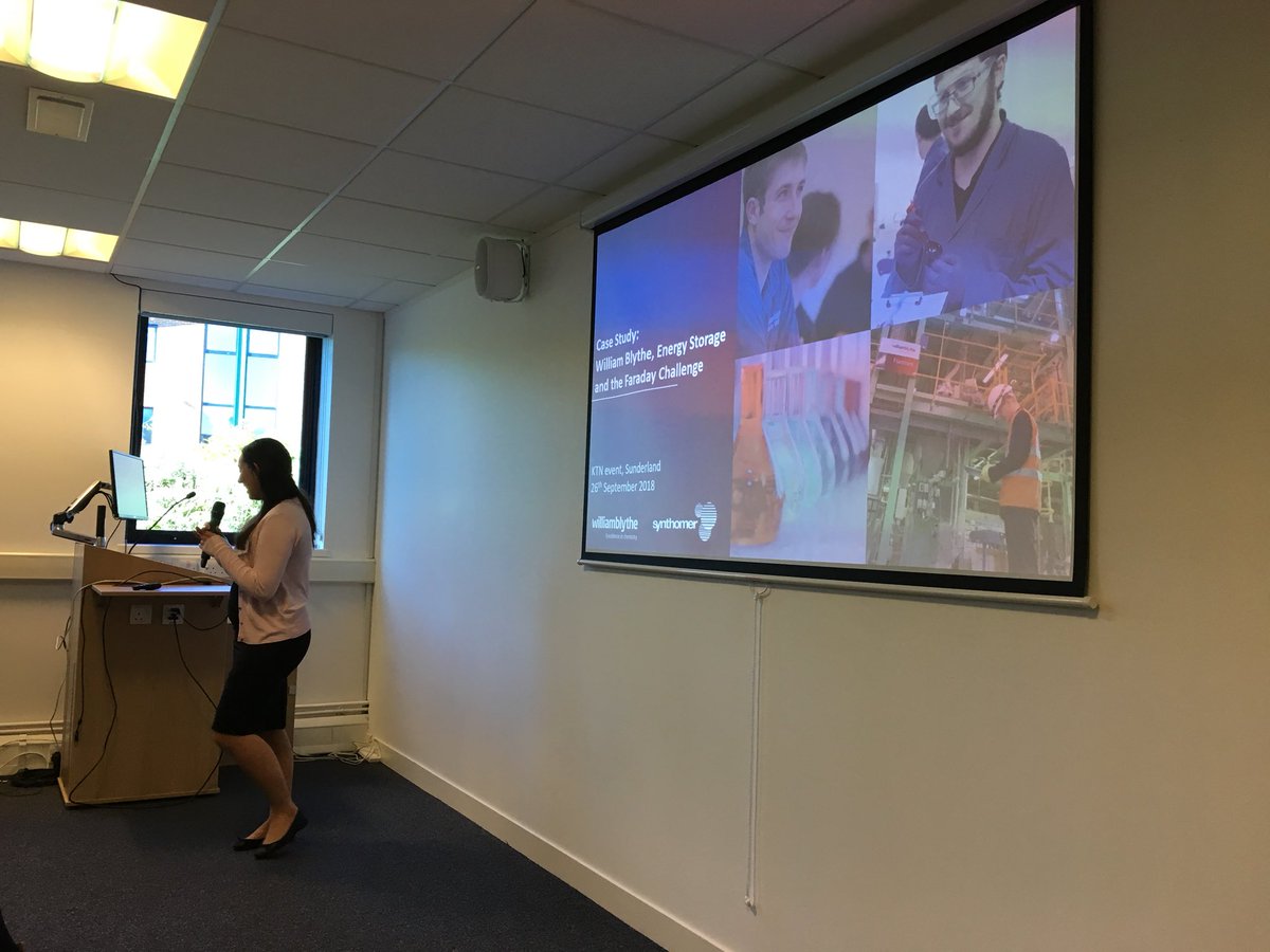 PClark_KTN's tweet photo. Awesome hearing from Graeme Cruickshank @cpi and Jennifer Peake @williamblyth_uk about their experiences in battery innovation @KTNUK_Chemistry @innovateuk @FaradayInst @wmgwarwick https://t.co/p3a1bfLmrB