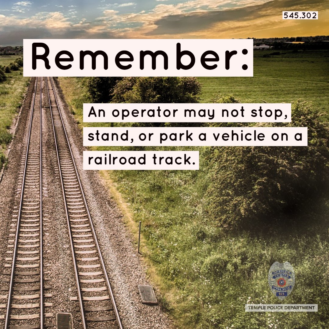 TempleTXPolice's tweet photo. Today, in partnership with BNSF Railway Police, our traffic unit will be focusing on railroad crossing enforcement in Temple. #TempleTraffic https://t.co/yf0TVhrzHD
