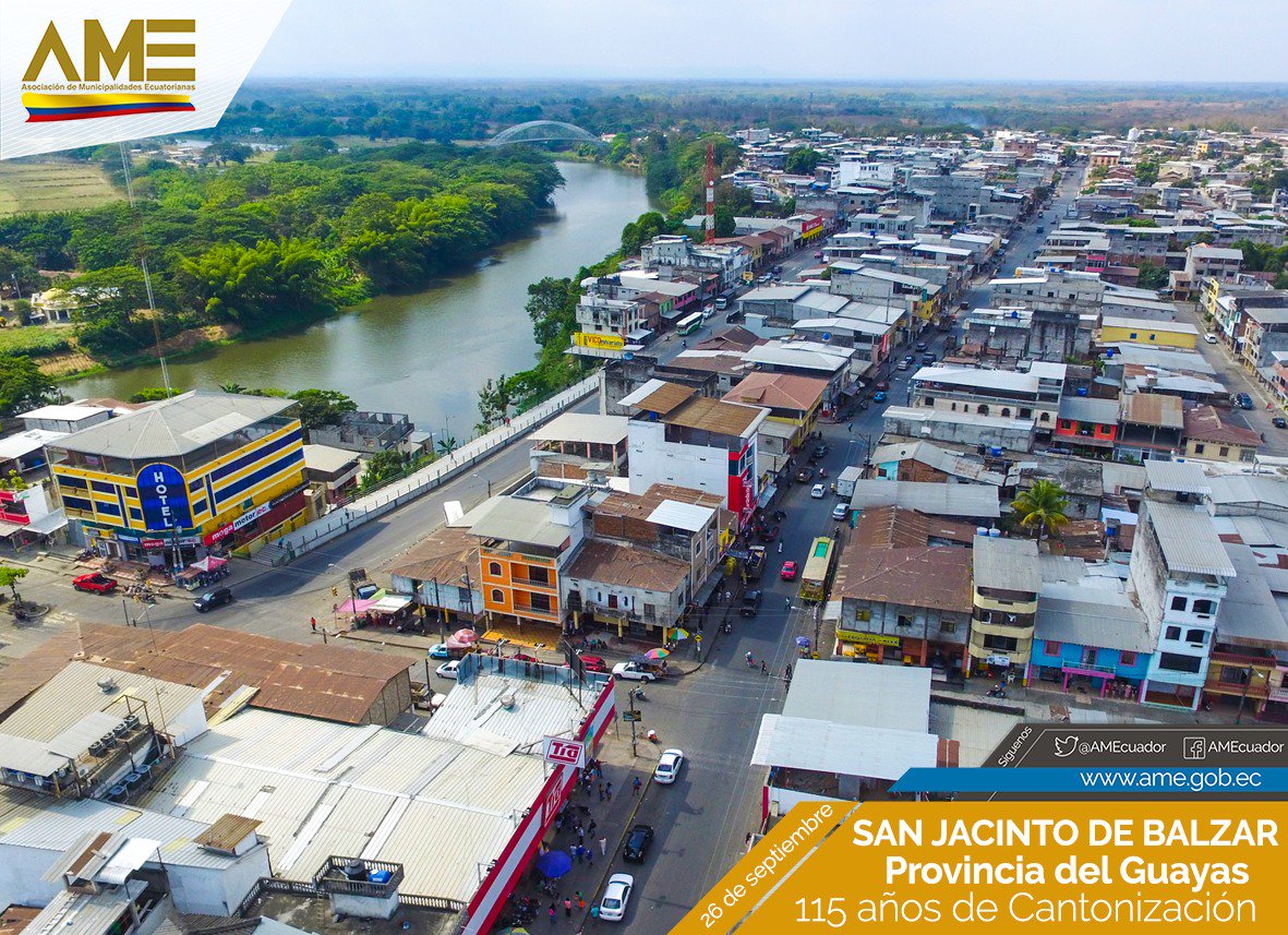 AMEcuador's tweet photo. #AMEsaluda a la capital maicera del Ecuador, @GADBALZAR que hoy celebra 115 años de cantonización. 
"Los Municipios Somos La Patria🇪🇨" https://t.co/xulmF3ZSEG