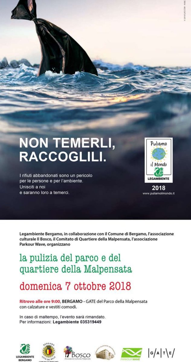 il_bosco_acm's tweet photo. Domenica 7 ottobre appuntamento con la cittadinanza attiva!
Con @Legambiente #Bergamo #Puliamoilmondo alla #malpensata Tutti invitati! https://t.co/TTRZsnbTZU