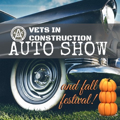 AGCHouston's tweet photo. Calling all auto hobbyists! Bring your cars and motorcycles down to the AGC on October 20 for some family fun! https://t.co/FwaL62Y6Mc #CarShow #TrunkOrTreat #VetsInConstruction https://t.co/bPN08FUHG2