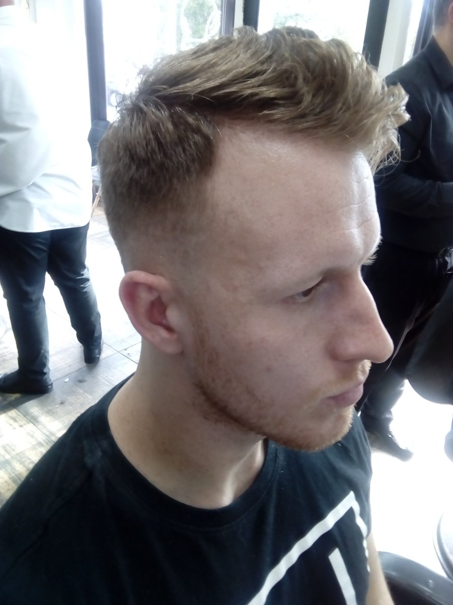 Nickfaganbarber's tweet photo. It's been a while since Carl was last in. Just a skin fade on the sides today whilst leaving the top. :D 
#haircut #hairstyle #hairstyles #hair #hairdo #barberuk #barbershop #barber #barberlife #barbering #skinfades #skinfade #cutthroat #straightrazor https://t.co/MWVGEejd1K