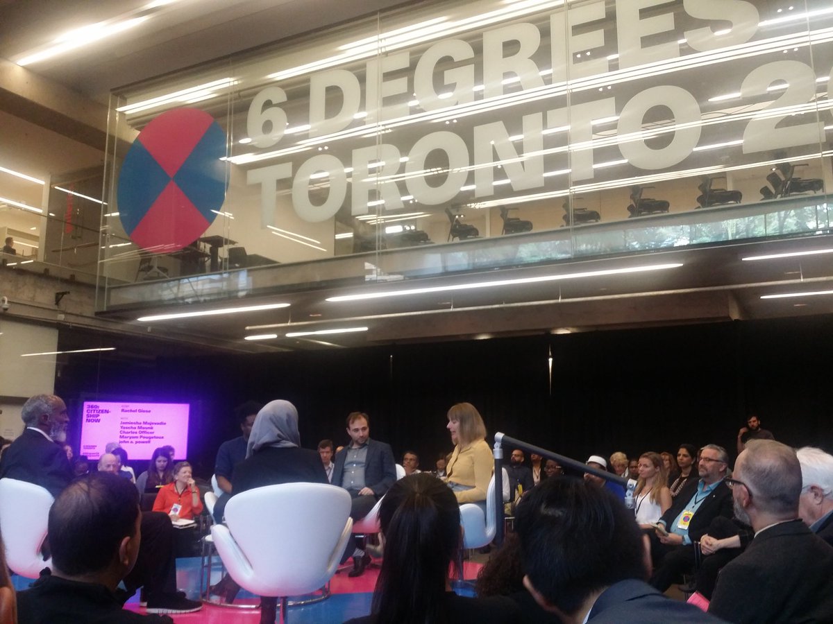 MsBizWiz's tweet photo. Who are "we"? @6DegreesTO panel this morning delves into the everyday use of words #democracy #belonging #citizen #identity How do we come together? #Respect is a good word. #rachelgiese @Yascha_Mounk @Charlesofficer #jamieshamajevadia #maryampougetoux #johnapowell https://t.co/mNtNUaw0eL