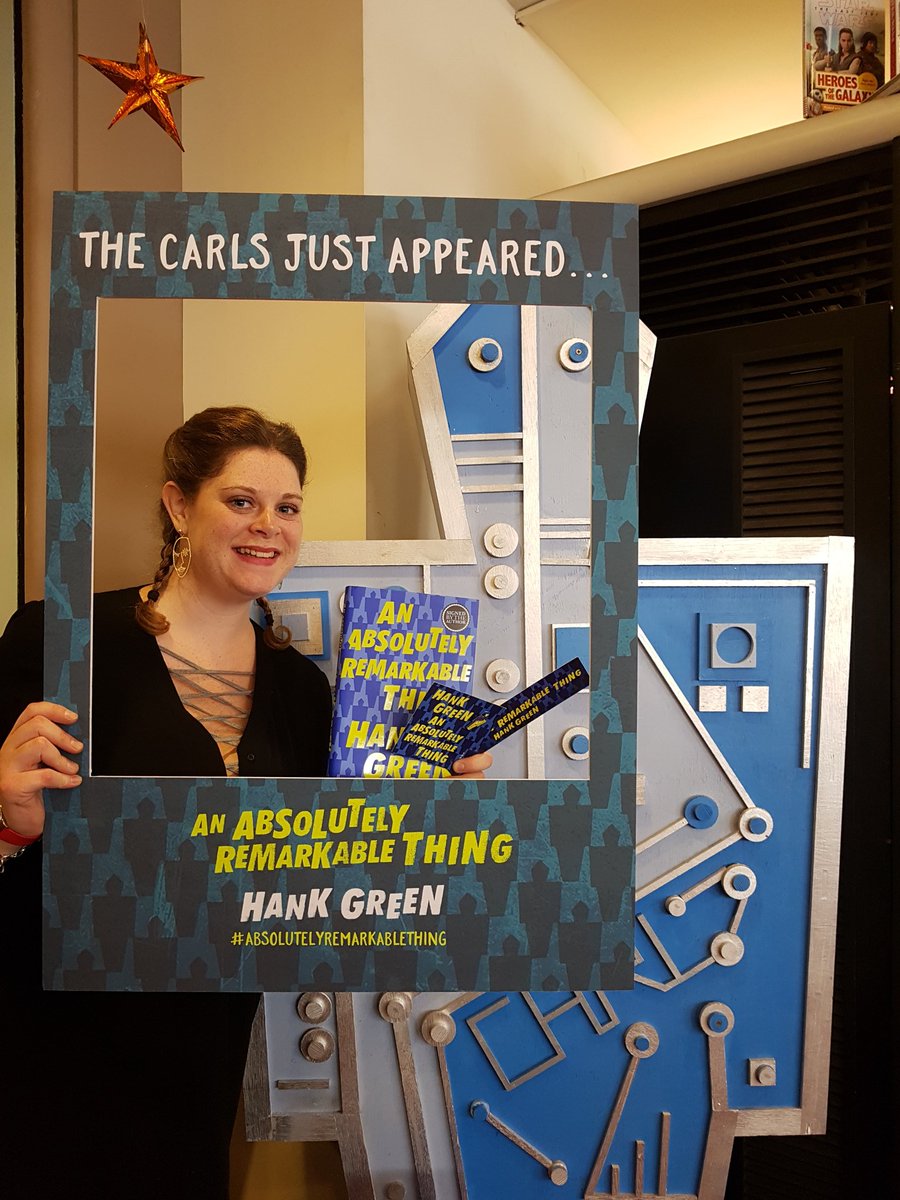 WaterstonesPicc's tweet photo. The Carls just appeared...
Head up to our 2nd floor to pick up your signed copy of @hankgreen excellent new book #AbsolutelyRemarkableThing, take a photo with Carl and collect your special Carl pin at the desk.
@TrapezeBooks https://t.co/w4J4Iuyfld