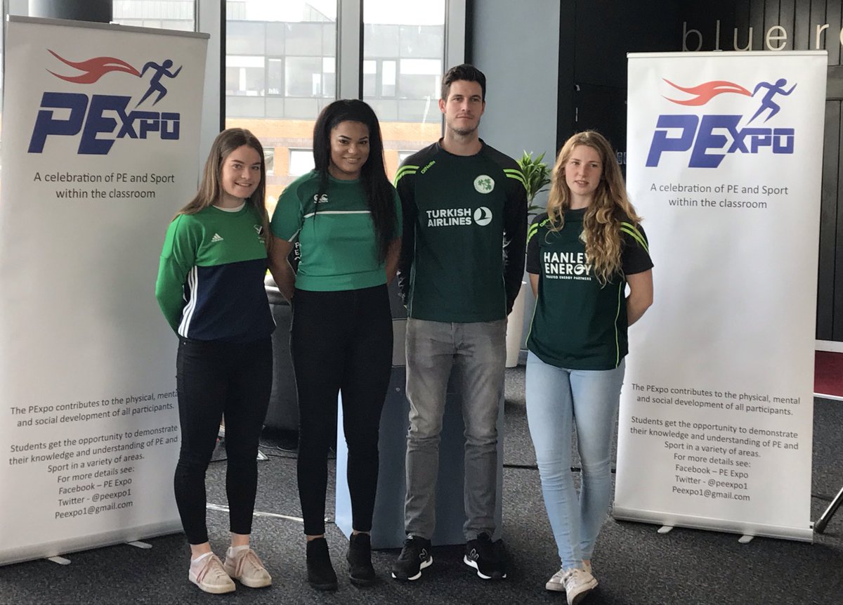 Great to see some of @DublinCityUni &amp; <a href="/dcu_shhp/">DCU School of Health and Human Performance</a> international athletes from @Irelandcricket <a href="/irishhockey/">Hockey Ireland</a> <a href="/IrishRugby/">Irish Rugby</a> promoting the brilliant <a href="/PEXpoIreland/">PEXpo Ireland</a> which will take place <a href="/DCUSport/">DCU Sport</a> on 6 March 2019. Get your school pupils involved now!