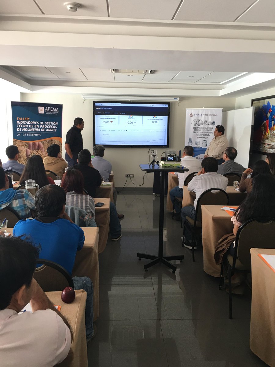 Perú, Taller de Indicadores de Gestión Técnicos en Procesos de  Molinería de Arroz, #RCMACSW Aplicación de Nuestra Solución de Software dedicada a la Gestión de Plantas y Laboratorio de Granos.