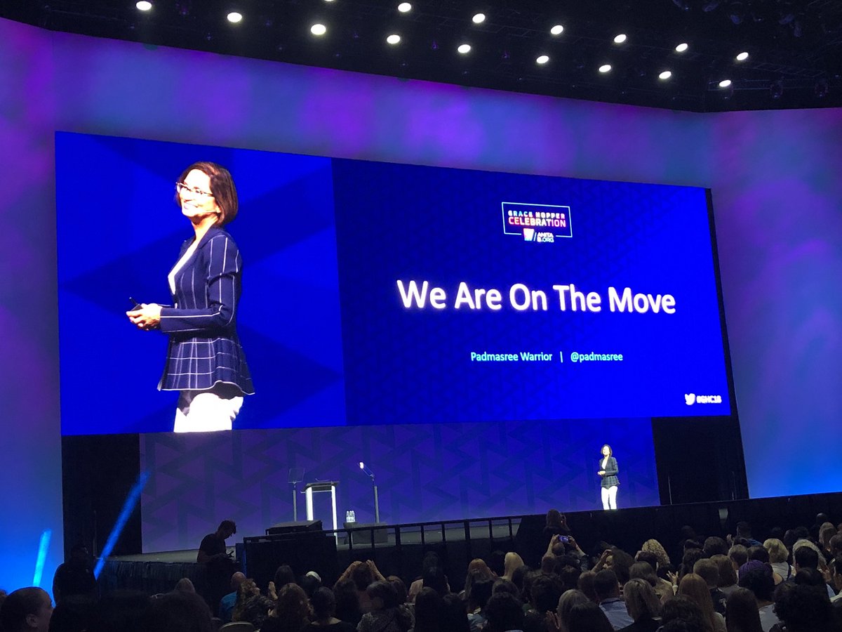 We are on the move! #GHC18 <a href="/Padmasree/">Padmasree</a>