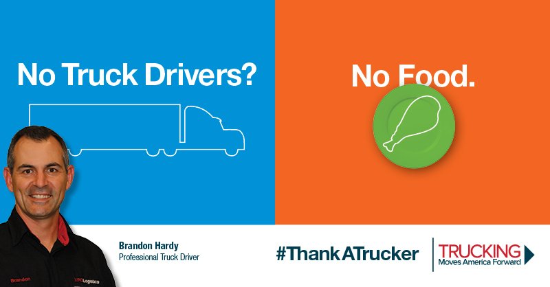 NW_Trucking's tweet photo. Truckers provide the food served around nearly every table in the U.S. We think that deserves a big THANK YOU! #ThankATrucker https://t.co/vStSEidhmB