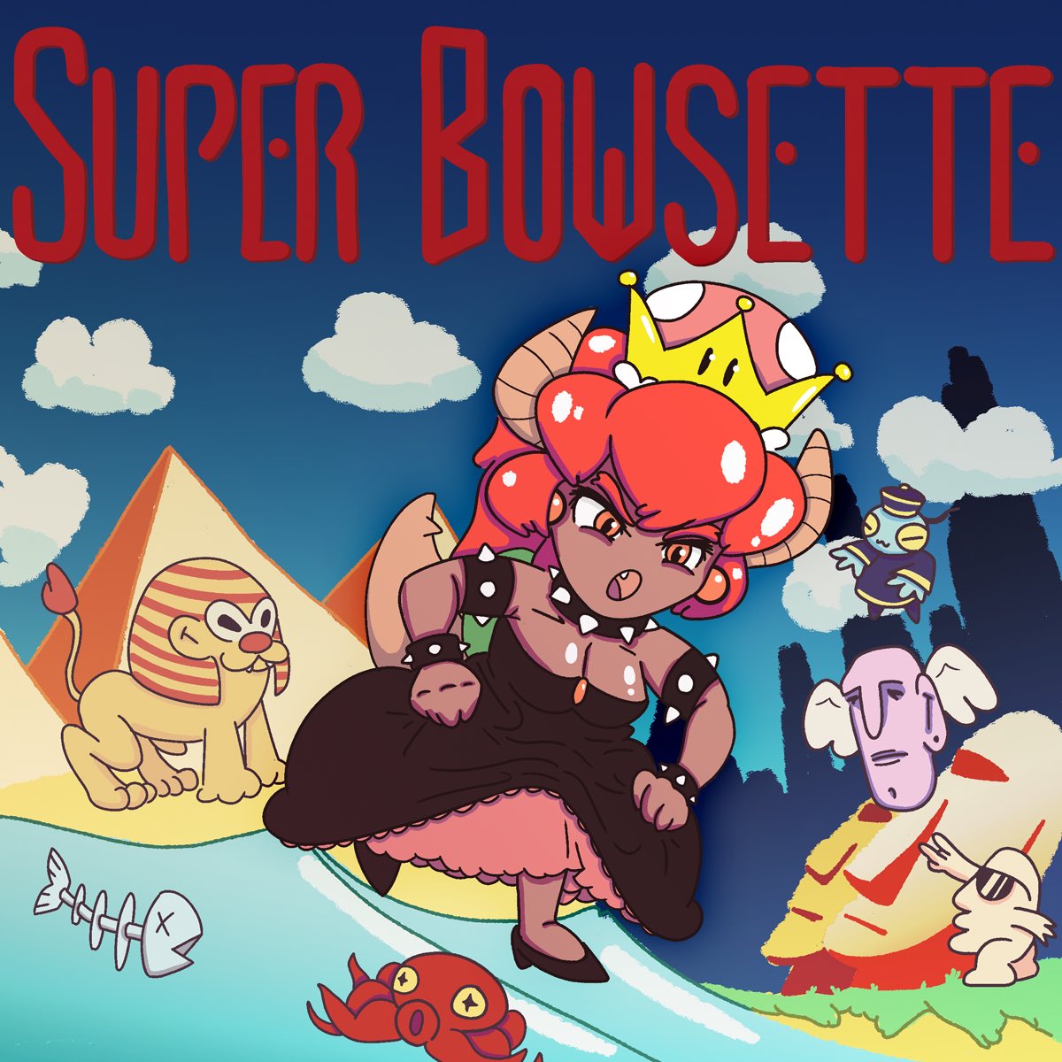 Really it’s just an excuse to draw my first Mario game. #bowsette # ...