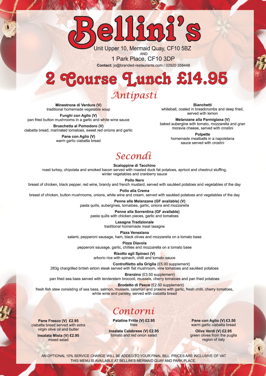 Bellinis menu clearance