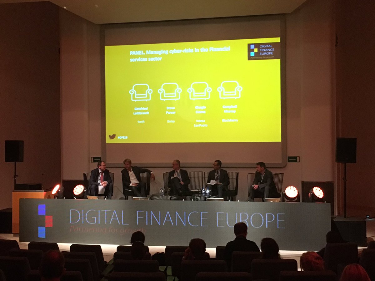 patrickcoomans's tweet photo. “Certification is only part of the solution” stressing need for more agile schemes, and also that people know what they stand for.”
says Steve Purser of @enisa_eu at Digital Finance Europe
@SteveEnisa #CyberSecurity #DFE18 #infosec #fintech #TrustedFintech @bhive_eu @EBFeu https://t.co/qW9wiZ7uJj