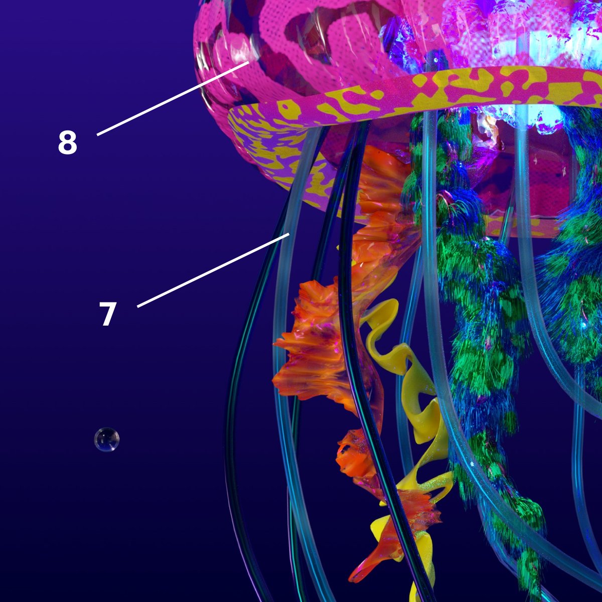 SuperManual's tweet photo. Case: To create the #Myriad2018 brand @whoisjosephmark collaborated with LA-based 3D artist @Brendilw. Taking reference from Brendi’s mesmerising sea creatures SuperManual Studio created a custom Myriad pack of objects, colour and patterns for visitors to experience in VR. https://t.co/3w66UzlxhA