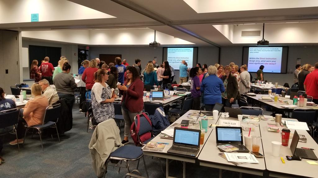 runnermom79's tweet photo. Using ASOT Element 22: Organizing Students to work in Element 17: Reviewing Content, teachers are discussing what they learned yesterday. https://t.co/lSsKPq9xek