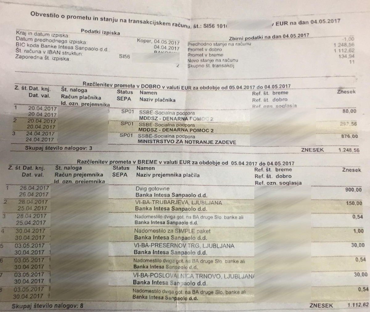 SSN_pr's tweet photo. Poglejte kaj nam levičarski kriminalci delajo! Lagali so da znesek ni resničen. Medtem ko je 70.000 slovenskih otrok lačnih, 300.000 državljanov pa ne more redno plačevati položnic, imamo še množico deložiranih... Ilegalni migranti pa vsak mesec na račun dobijo 1.250,00 evrov. https://t.co/xMWIqZbUvO