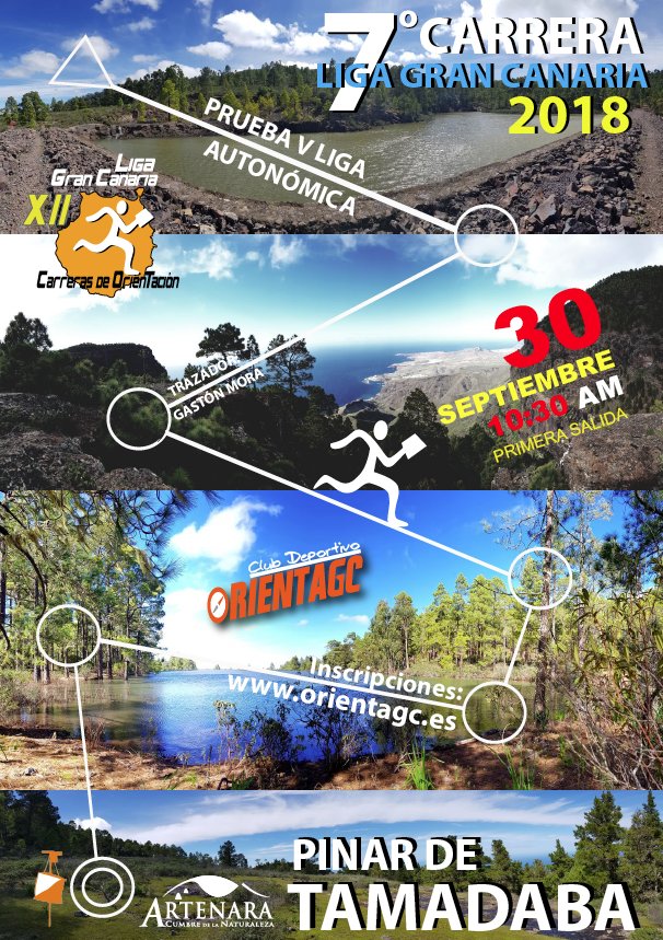 ClubOrientaGC's tweet photo. 7º Prueba XII Liga Gran Canaria 2018 (Pinar de Tamadaba, Artenara)
INSCRIPCIONES ABIERTAS https://t.co/3sfZjTY5R7
INFO DE CARRERA https://t.co/SySllgnJfq

#orientación #orienteering #GCIslaEuropeadelDeporte @TurismCanarias @fedo_org #pinardetamadaba @ClubOrientGC https://t.co/n25h4QlxCS