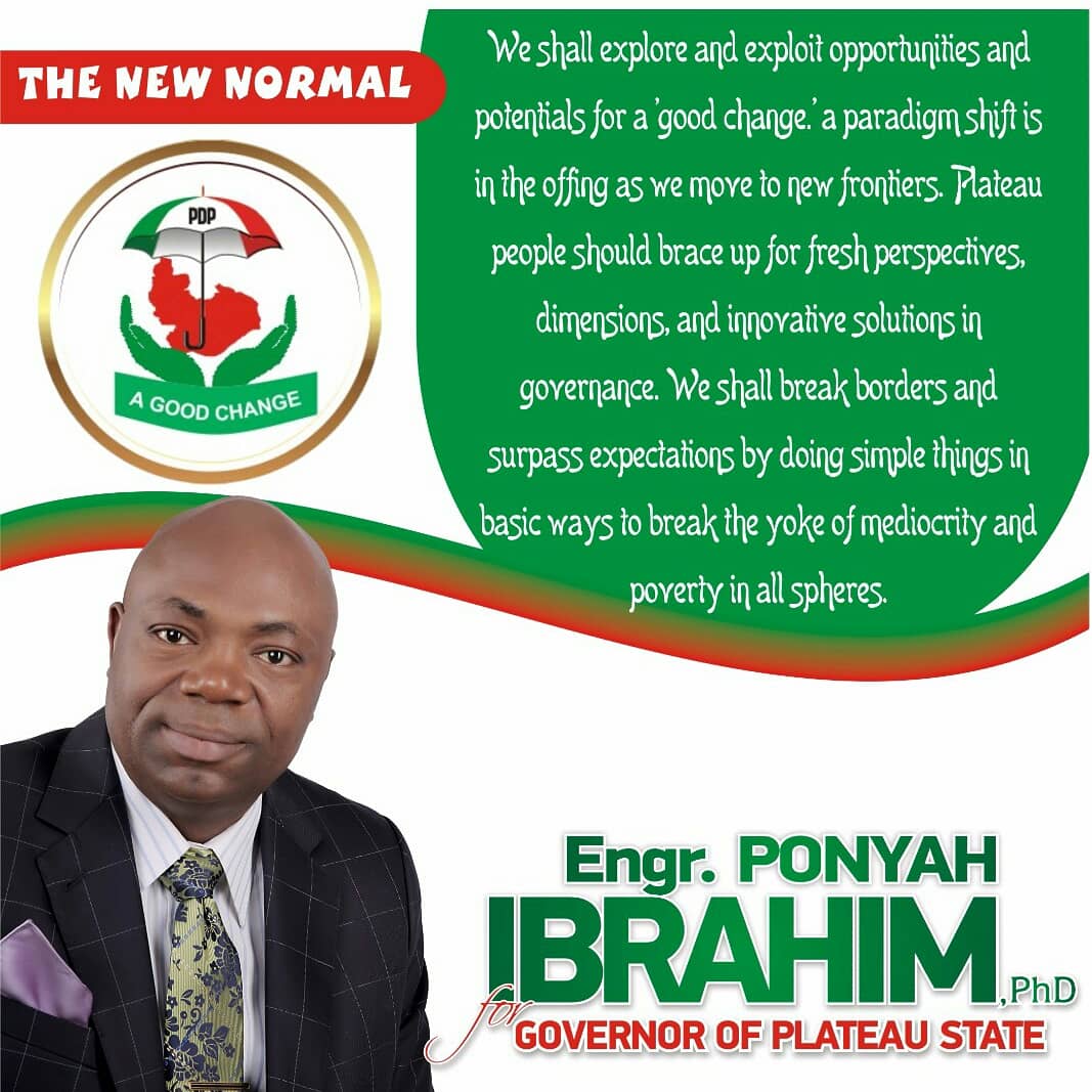 IbrahimPonyah's tweet photo. Vote Engineer Ponyah Ibrahim for Governor Plateau State 2019. #VIP #NEWFRONTIERS #AGOODCHANGE @OfficialPDPNig @PDPPlateauState @primuszephyr @matthewtegha @ktfmjos @POLYCARPDATAU https://t.co/br4lXfMUv6