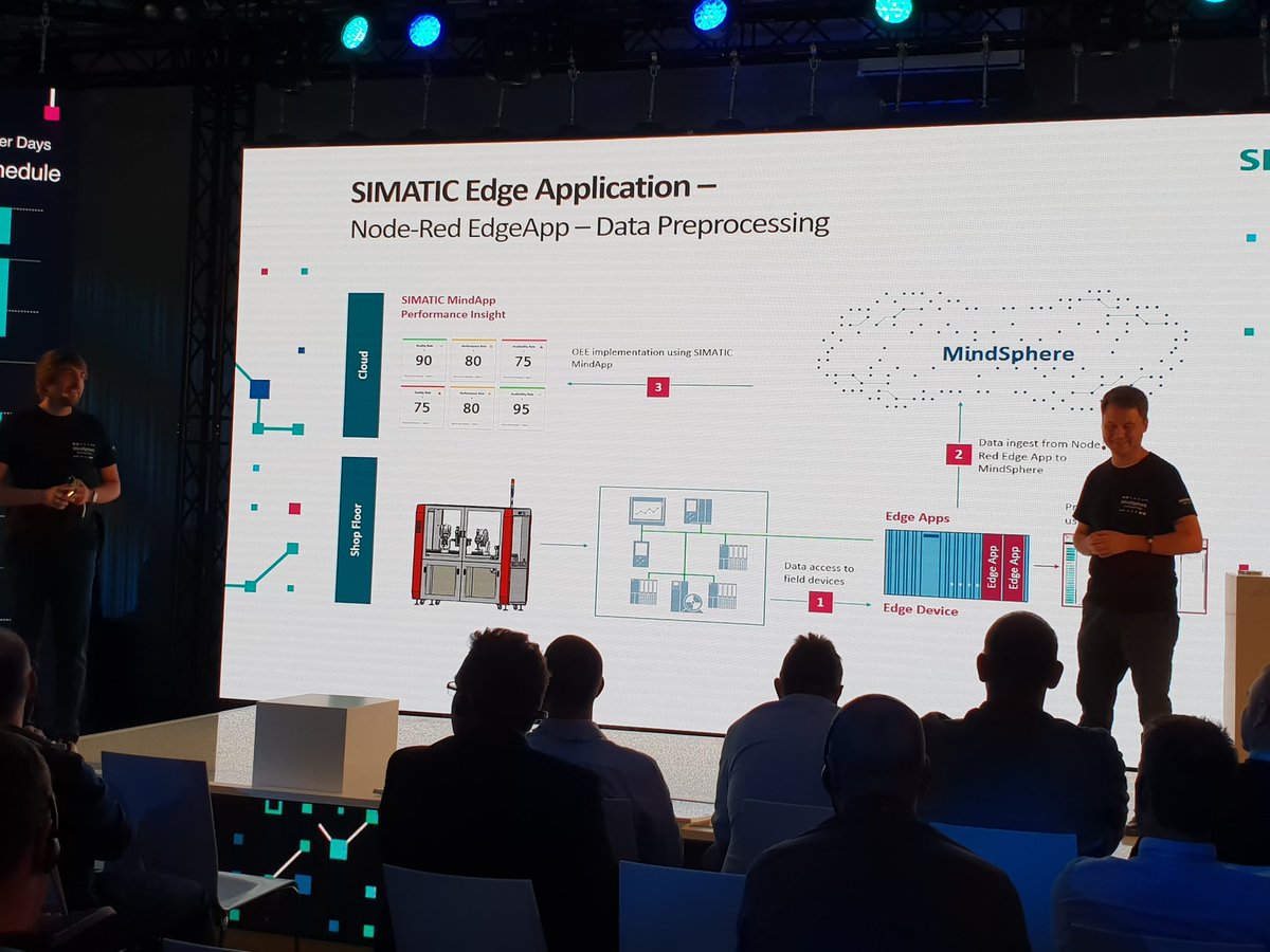 We now talk on stage @#MindSphere #developerdays about EDGE with our experts Tobias Jäger and Robert Schwarz. Exciting news!