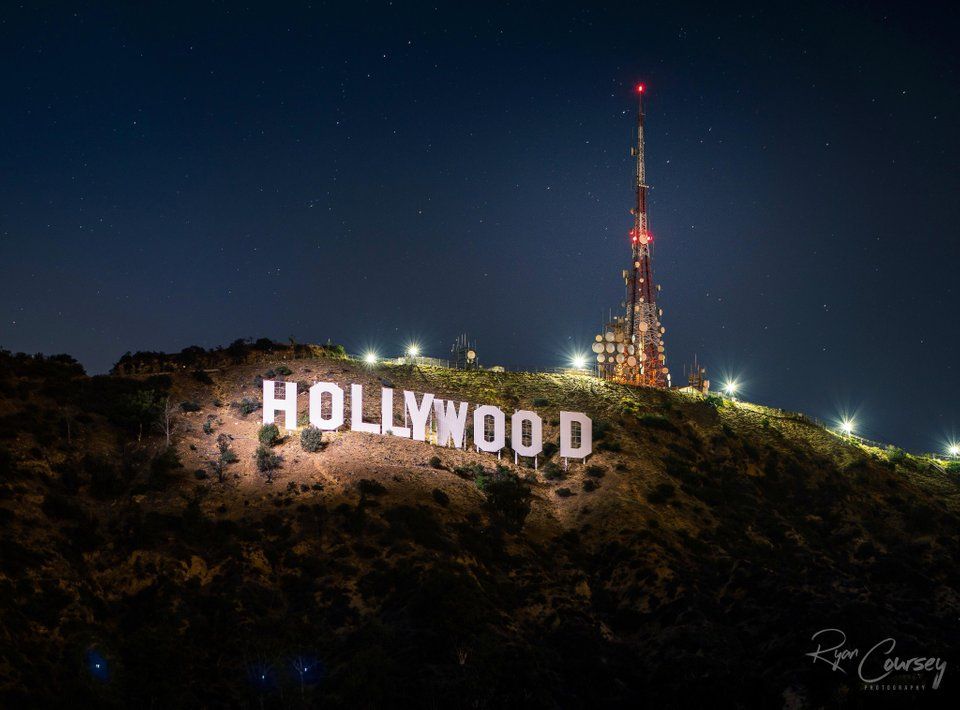 Cool shot of the Hollywood sign lit up Rich DeMuro Scoopnest