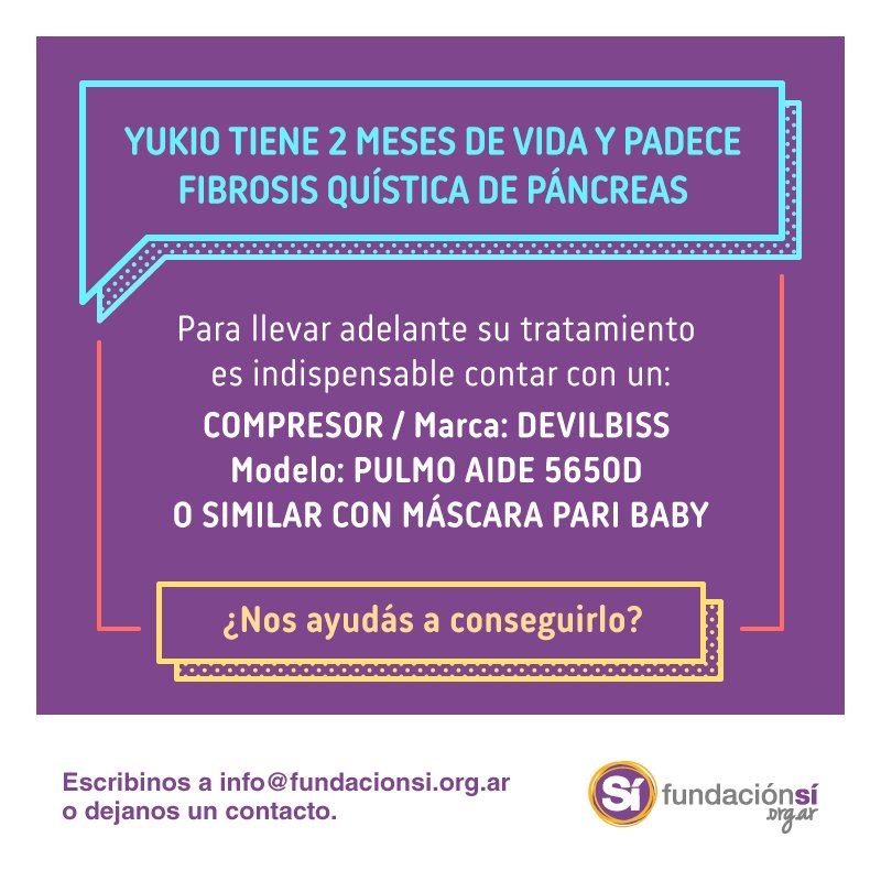 ¿Nos ayudas a conseguirlo? Escribinos a info@fundacionsi.org.ar