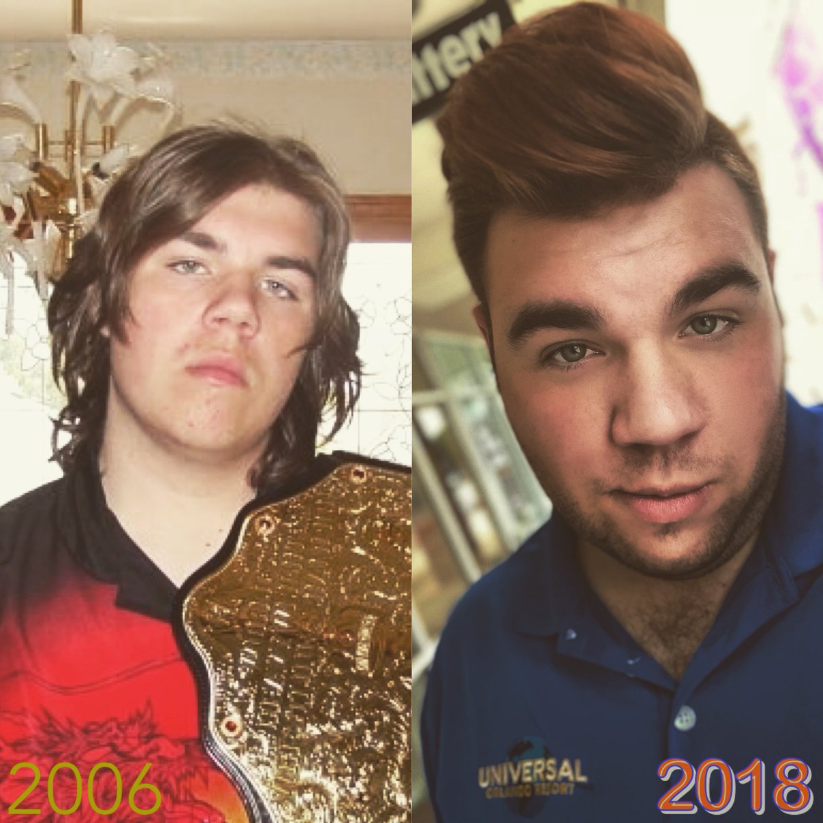 TheCee_Jay's tweet photo. 2006 vs 2018! Thank goodness for puberty! #glowup #longhairdidntcare #thoughtiwascool https://t.co/ZBki7CCnCK