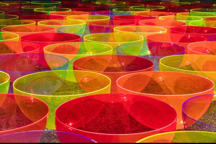 Fantastic installation from @LizWest_Art for Paris fashion week. See a selective retrospective @BarnsleyCivic from October 13 #exhibition #light #colour