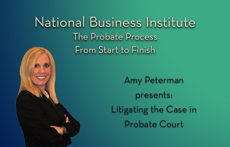 TheProbatePro's tweet image. National Business Institute Seminar
Register for this event here: nbi-sems.com/ProductDetails…
The Probate Pro is so proud that Amy Peterman has the opportunity to speak at this seminar. Her presentation is on litigating in probate court.
#litigation #nbi #theprobatepro