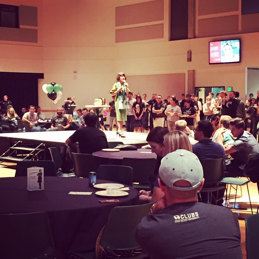 uvu_president's tweet photo. Thank you @UVU students for such a fun meet-and-greet! You truly are the heart of #UVU and I am proud to help you bring your #dreams to life 💚 #GoWolverines @uvualumni @uvustudents https://t.co/8ZqrPBKtpN