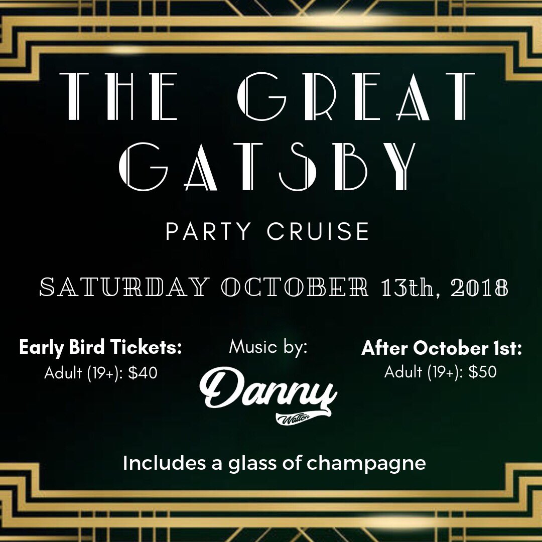 HamHarbourqueen's tweet photo. ‼️ EARLY BIRD TICKETS ‼️ Purchase your early bird tickets while you still can! After October 1st, tickets to our Great Gatsby and Halloween cruise are back to regular price 😱 #HamOnt Visit: https://t.co/Jk74ZQK0hT for your early bird tickets! https://t.co/HFX5BmjXDo