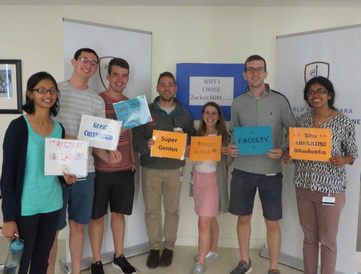 ZuckerSoM's tweet photo. See some of the reasons why our students chose to come to ZSOM! #whyzuckerwednesday #structurelab #greatcurriculum #faculty #earlyclinicalexposure https://t.co/kfa3060feL