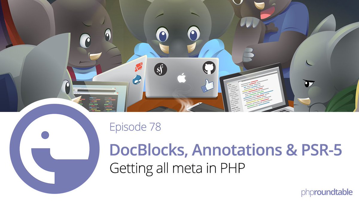 PHPRoundtable's tweet photo. Going live tomorrow @ 2PM EDT on #DocBlocks, #annotations, #psr5 & the like with @ashnazg @Ocramius @mindplaydk @dead_lugosi @neuro159 https://t.co/QX7pXR4mI7 https://t.co/GiD8YFD0bu