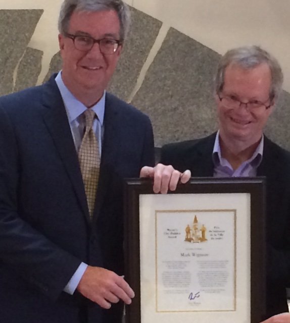 OttawaRaceWknd's tweet photo. A great big congratulations to our #pacebunny and a key charity coordinator for @Camp_Misquah, part of our @scotiabank Charity Challenge, who received the Mayor's City Builder Award this morning at @ottawacity. We are so lucky to count you among our friends and supporters https://t.co/y8SrdhYlzd