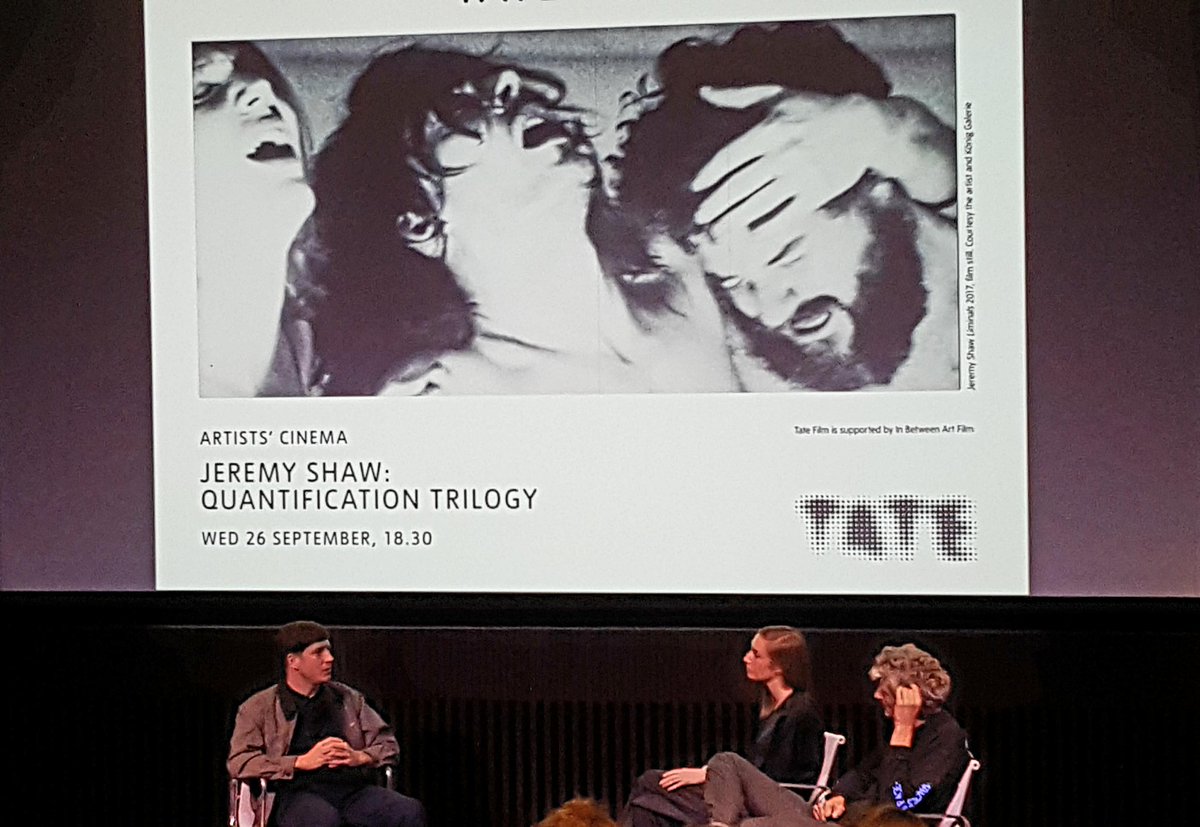 Gabs62's tweet photo. Jeremy Shaw discussing the UK premiere of his recently completed Quantification Trilogy, which imagines countercultural behaviours at three different points in the future. #tate #canadianuk https://t.co/LaQxERhQna