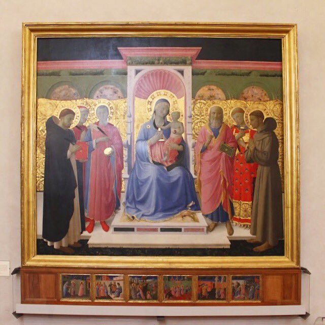 V_FlorenceTours's tweet photo. #Today, #Sep26th, is the day of the Saints #Cosma and #Damian, the #patronsaints of the #Medici family, since the martyrs were medical
doctors and thanks to the word pun the Medici considered them protectors of the family.
“Annalena Altarpiece” by #FraAngelico @SanMarco #Museum https://t.co/z37ZwMjEjh
