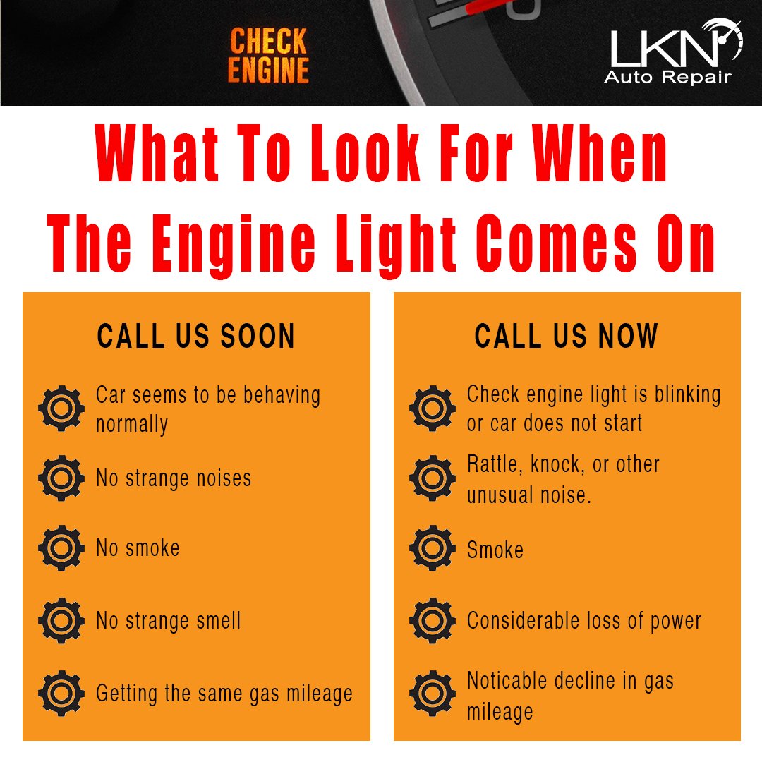 LKNAutoRepair's tweet photo. When do I let my mechanic know the check engine light is on? https://t.co/BROGuXV6u3