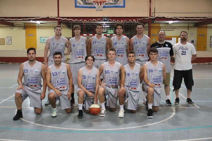 SMUSaints_MBB's tweet photo. Good luck to @SMUSaints_MBB alum Matt Dahlen (top right) in his first professional game tonight! Proud of you Matty! #Saints https://t.co/xBdPAq46PN